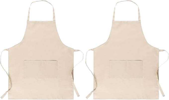 Bib Aprons- Mixed Color Apron with Pockets, for Kitchen Cooking Restaurant BBQ Painting Crafting by MIKIWELL