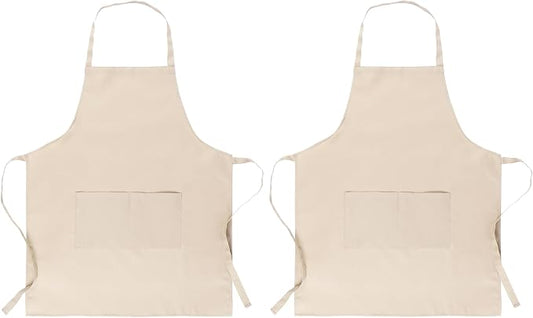 Bib Aprons- Mixed Color Apron with Pockets, for Kitchen Cooking Restaurant BBQ Painting Crafting by MIKIWELL