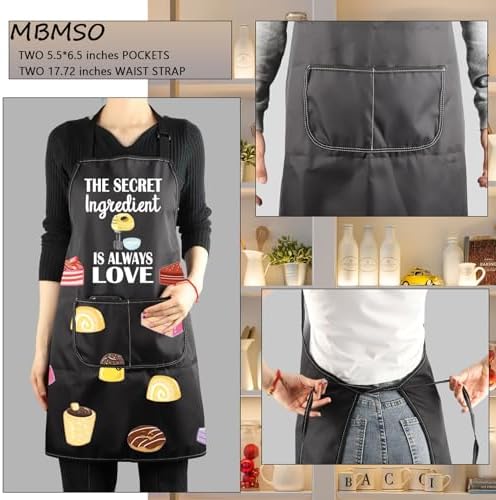 MBMSO Baking Apron the Secret Ingredient is Always Love Apron Baker Gifts Baking Cooking Gifts for Bake Lover Kitchen Apron - Image 3