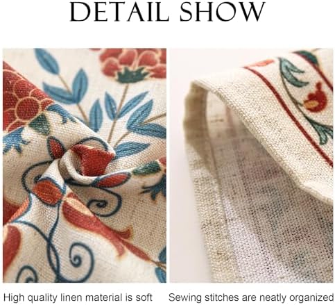 patdrea Blue Floral Linen Apron with Pocket,French Kitchen Garden Chef BBQ Aprons for Women and Men,Crisscross Back Straps - Image 6