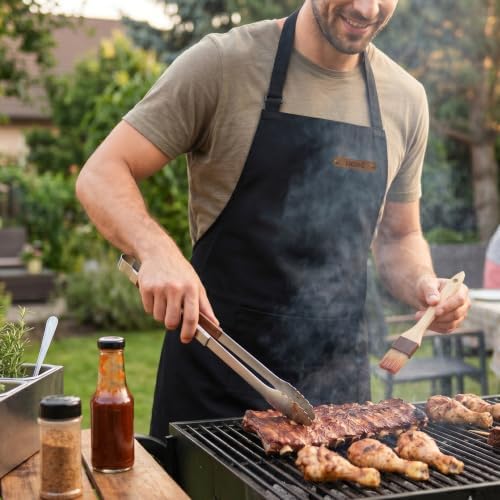 Professional Unisex Chef Apron – Cross-Back, Large Pockets, Water-Resistant Cotton Canvas - Image 6