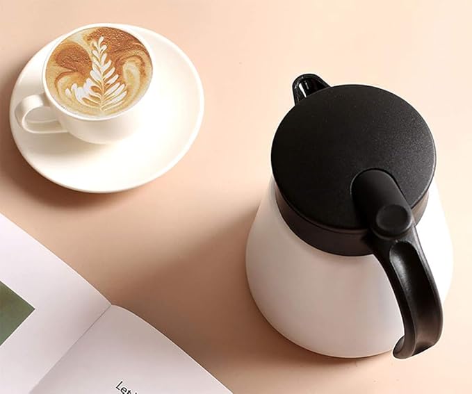 Thermal Coffee Carafe Tea Pot 20 Oz Stainless Steel Double Wall Vacuum Insulated Coffee Water & Beverage Dispenser White