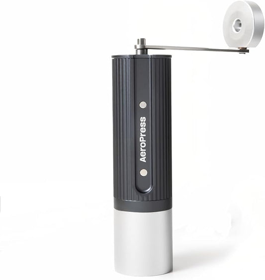 AeroPress Manual Coffee Grinder – Portable Hand Burr Grinder with Titanium-Coated Conical Burrs, 60 Grind Settings, Compact Travel Coffee Bean Grinder for AeroPress, Espresso, French Press, Moka Pot