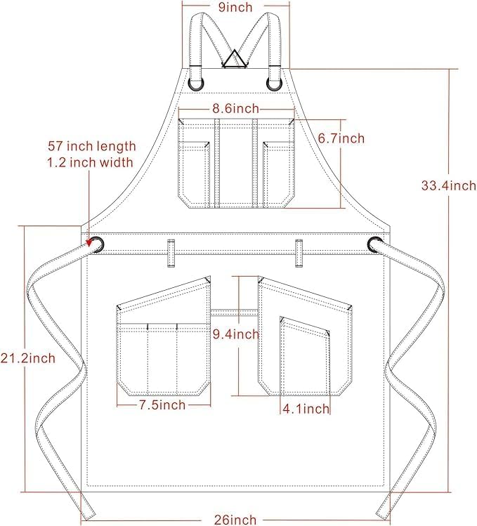 Denim Apron with Big Pockets Adjustable Cooking Apron Jean for Hair Stylist Gardening Craftsmen Barista Hairdresser - Image 3