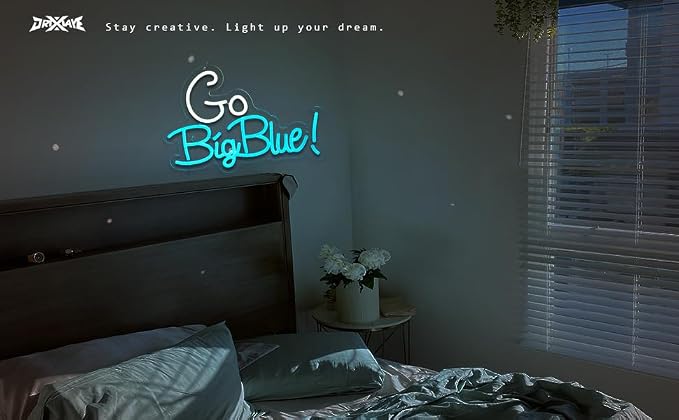 Go big blue neon sign University Slogan neon sign for wall decor Kids Room Decor Bar Game Room Man Cave Gift - Image 5
