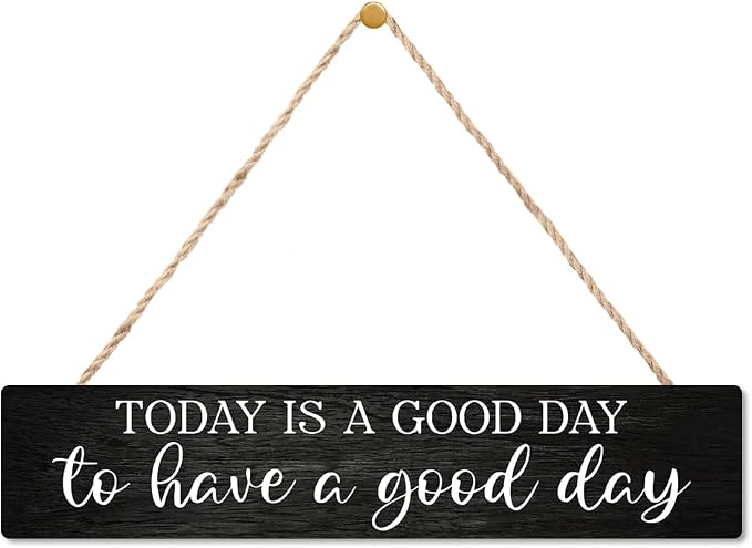 AGMDESIGN Today Is a Good Day to Have a Good Day Wooden Sign, Motivational Wall Home Decor for Door, Farmhouse Office Bedroom Kitchen Cafe Shop Hanging Wood Plaque, Positive Gifts for Friend Coworker by Unknown