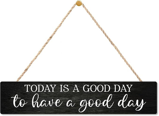 AGMDESIGN Today Is a Good Day to Have a Good Day Wooden Sign, Motivational Wall Home Decor for Door, Farmhouse Office Bedroom Kitchen Cafe Shop Hanging Wood Plaque, Positive Gifts for Friend Coworker by Unknown