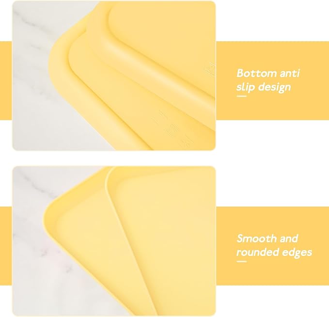 Yellow Plastic Serving Platters and Trays,Serving Dishes for Entertaining,Rectangular Platters for Serving Food, Appetizer Serving Trays for Snacks,Charcuterie,Chips,Candy,Fruit,Sushi