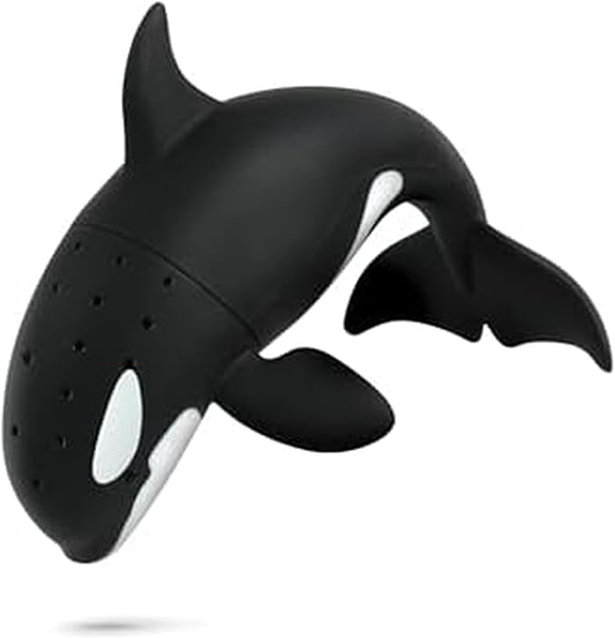 Genuine Fred STEEP DIVE Orca Tea Infuser – Loose Leaf Silicone Tea Strainer – Microwave & Dishwasher Safe