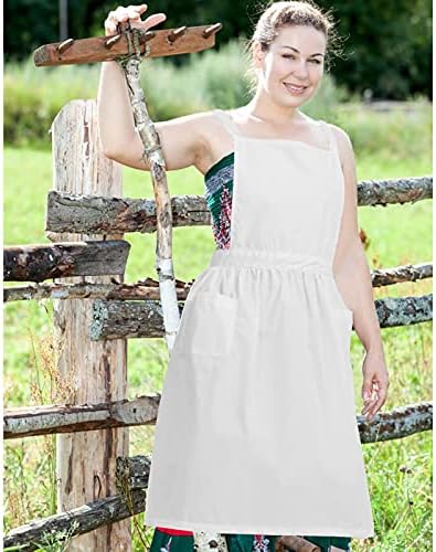 White Maid Apron for Women Cotton Waist Half Maid Costume Victorian Retro Ruffled Kitchen Cute Vintage Party Cosplay - Image 3