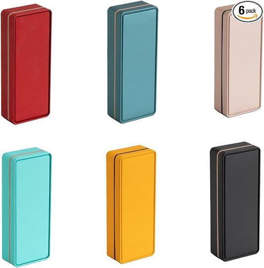 HAN SHENG 6 Pack Tea Storage Tins, Rectangular Coffee Beans Canisters - Airtight Food Storage Containers for Tea, Coffee, Candy, Chocolate, Spices (Multicolor)