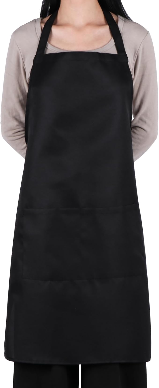 Bib Aprons- Mixed Color Apron with Pockets, for Kitchen Cooking Restaurant BBQ Painting Crafting by MIKIWELL