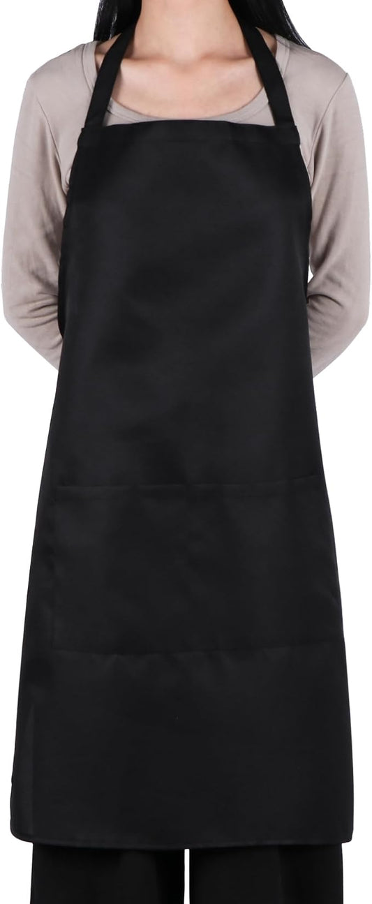 Bib Aprons- Mixed Color Apron with Pockets, for Kitchen Cooking Restaurant BBQ Painting Crafting by MIKIWELL