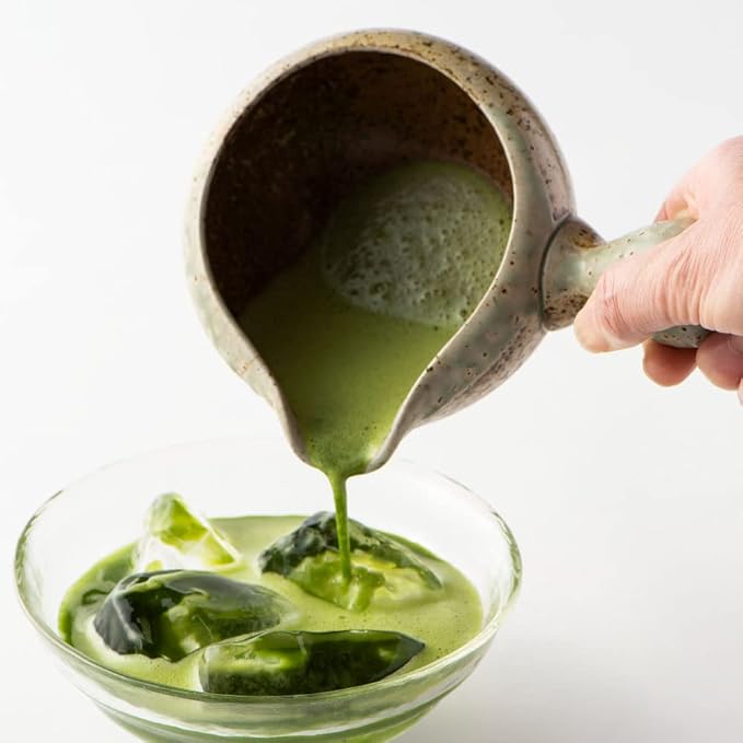 KIMIKURA Matcha bowl with spout and handle/Yuzamashi water cooler for green tea -Tokoname yaki | Japanese Tea