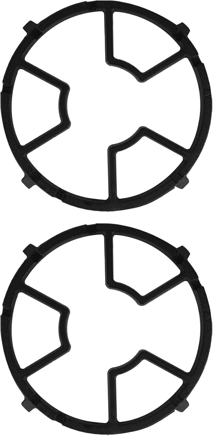2 Pack Cast Iron Wok Ring for Gas Stove, Universal Non-Slip Wok Support Stand for 4 & 5 Claw Burner Grates, Moka Pot Reducer & Small Pot Grate Stand Replacement Accessories, Black