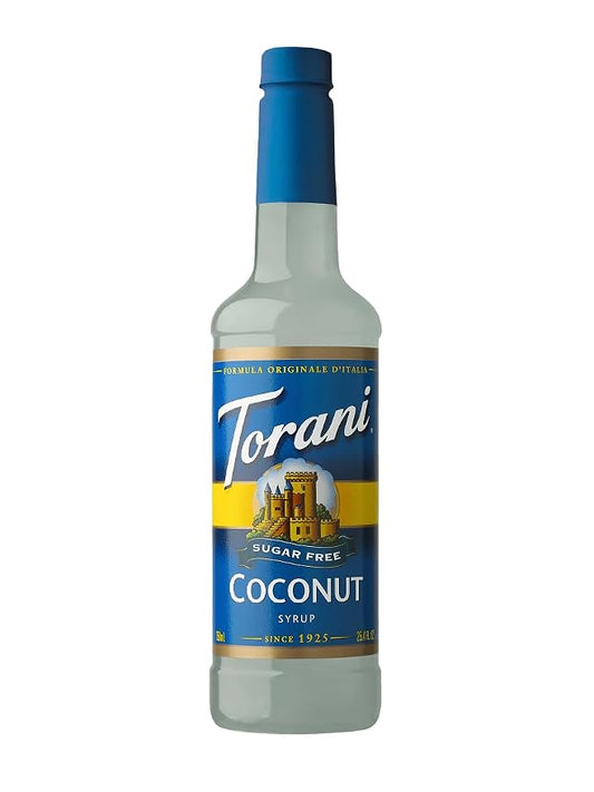 Torani Sugar Free Coffee Syrup, Coconut Flavored Syrup for Drinks, Zero Calorie, Pump Included, 25.4 Fl Oz by Torani