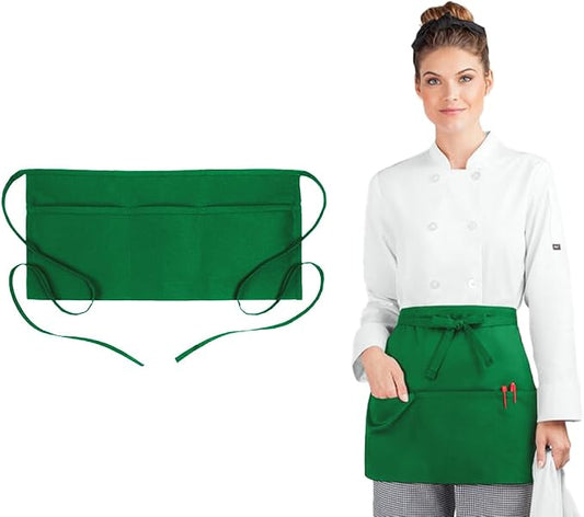 Avalon Kitchen Server Aprons with 3 Pockets ?€? 100% Polyester Waist Apron, 24x12 Inch Half Apron, Waitress Apron for Servers by Avalon+Kitchen
