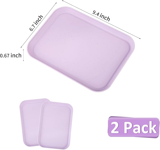 Purple Plastic Serving Platters and Trays,Serving Dishes for Entertaining,Rectangular Platters for Serving Food, Appetizer Serving Trays for Snacks,Charcuterie,Chips,Candy,Fruit,Sushi