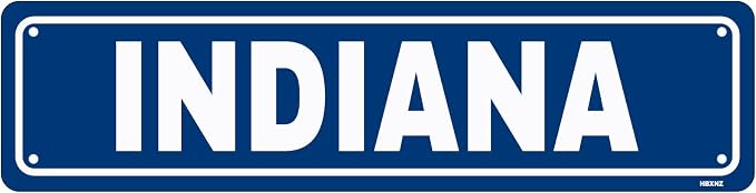 Indiana Sign Man Cave Metal Tin Signs Street Road Sign for Cafes Bar Pub Beer Club Wall Home Decor 16X4 Inches by HBXNZ