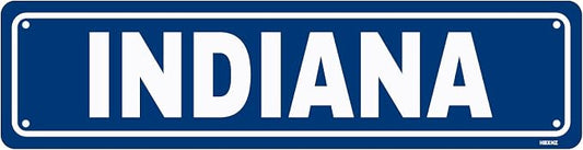 Indiana Sign Man Cave Metal Tin Signs Street Road Sign for Cafes Bar Pub Beer Club Wall Home Decor 16X4 Inches by HBXNZ