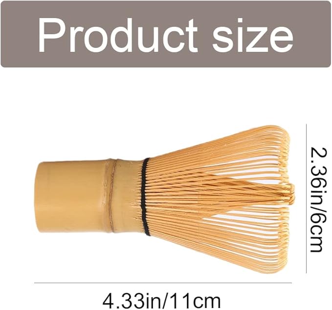 100 Prong Matcha Whisk Natural Bamboo Tea Powder Whisk Semi-handmade Chasen for Making and Stirring Matcha Golden Bamboo Matcha Green Tea Whisk Chasen