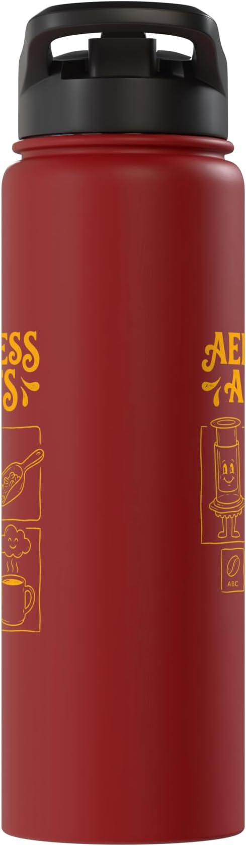 Kawaii Coffee Brewing Characters Shirts AeroPress Addicts Stainless Steel Insulated Water Bottle