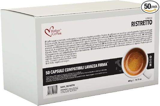 ITALIAN COFFEE FOR ESPRESSO LOVERS espresso capsules compatible with RIVO machines (Ristretto, 50)