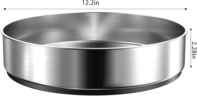 VAEHOLD Pantry Cabinet Lazy Susan Stainless Steel Black Spice Rack Turntable - Decorative Trays Storage Containers Organizer for Kitchen Cabinet, Snacks, Bathroom (12 inches) - Image 2