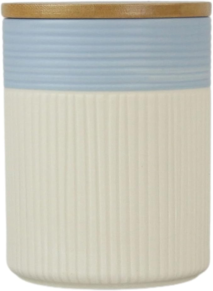 10 Strawberry Street Luca Ombre Matte Blue/White Embossed 3 Piece Canister Set