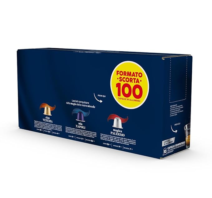 Caffè Borbone Ciao Venezia Aluminum Capsules Compatible with Nespresso Original Machines, Medium Roast, 100 Count