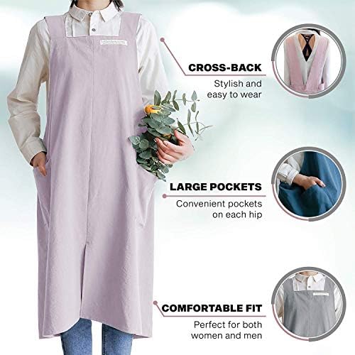 HANEE Cotton Aprons for Women and Men | Cross-Back Apron with Pockets - Image 4