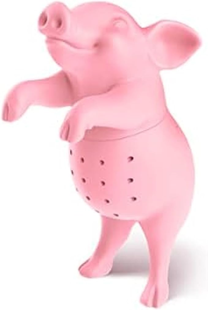 Genuine Fred, HOT BELLY, Pig Reusable Silicone Tea Infuser, Pink, Fun Gift for Tea Lovers, Clever Kitchen Gadget