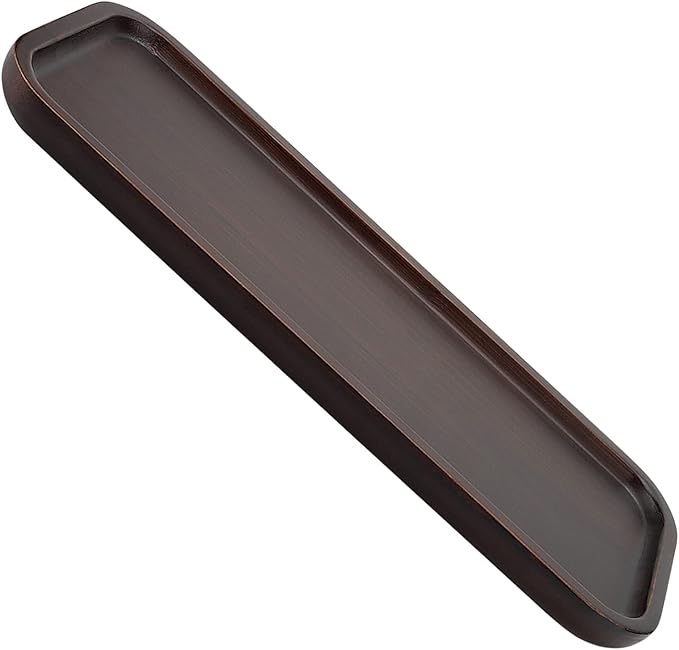 ZOENHOU 1 Pack 14 Inch Walnut Wood Tray, Bamboo Vanity Tray, Rectangular Wooden Counter Tray Wood Serving Platters Tray for Kitchen, Bathroom Dresser, Home Decor, Hold Small Item