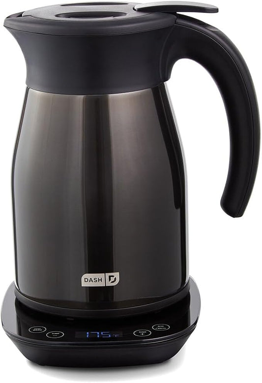Dash Insulated Electric Kettle, Cordless Hot Water Kettle - Black Stainless Steel, 57oz/1.7L