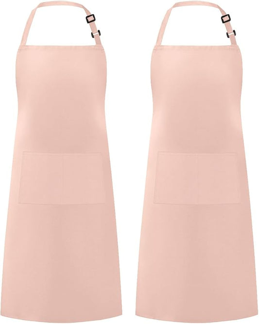 Syntus Apron for Men Women, Adjustable Cooking Kitchen Chef Aprons with 2 Pockets, Cotton/Polycotton/Polyester