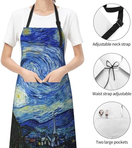 Apron Strong people waterproof work apron for kitchen cooking BBQ party perfect holiday gift with 2 Pockets - Image 6