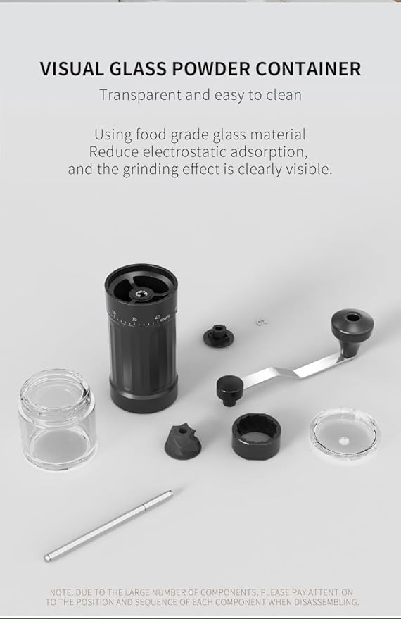 OrkeyDolk®External Adjustable Manual Coffee Grinder, with High Precision Ceramic Contemporary Conical Burr, 40-Grade Adjustable Settings, for Aeropress, Espresso, Pour Over, French Press, Moka pots.