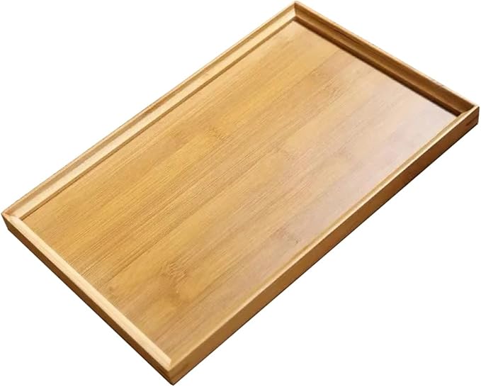 RT&BS Bamboo Tray, Bamboo Barbecue Tray, Bamboo Tea Trays, Basket Trays for Food, Drinks, Decor, Vanity in Kitchen, Dining Room, Restaurant, Bar, Cafés, Bathroom