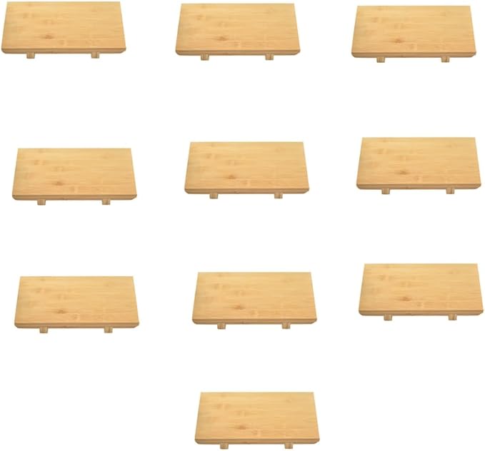 Bamboo Sushi Plate Japanese Style Sushi Serving Tray, Wooden Sushi Board & Sashimi Platter – Natural Eco-Friendly Bamboo Tableware for Sushi Rolls, Nigiri & Appetizers (11.81" × 7.87", Count, 2)