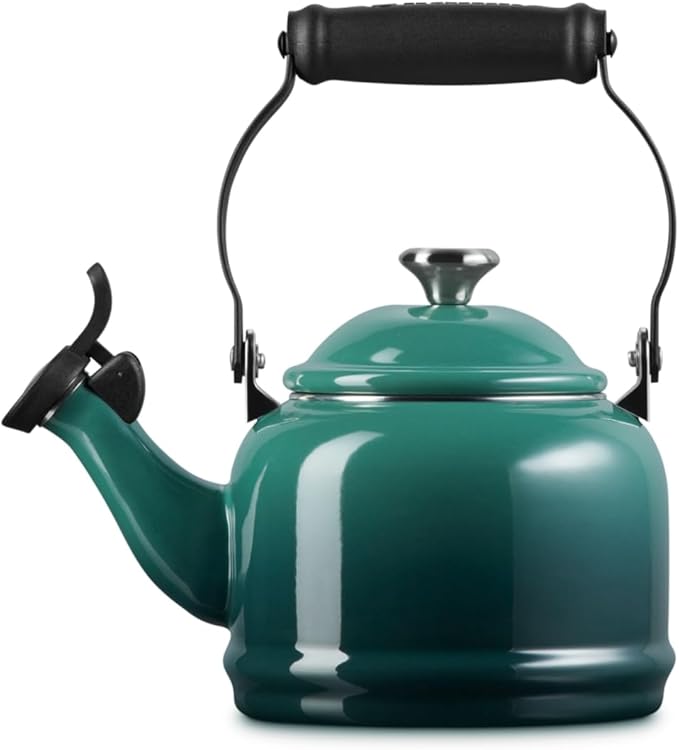 Le Creuset Enamel On Steel Demi Tea Kettle with Metal Finishes, 1.25 qt., Artichaut