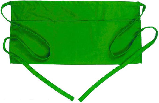 BOHARERS Waist Apron with 3 Pockets - Green Waitress Waiter Server Short Apron