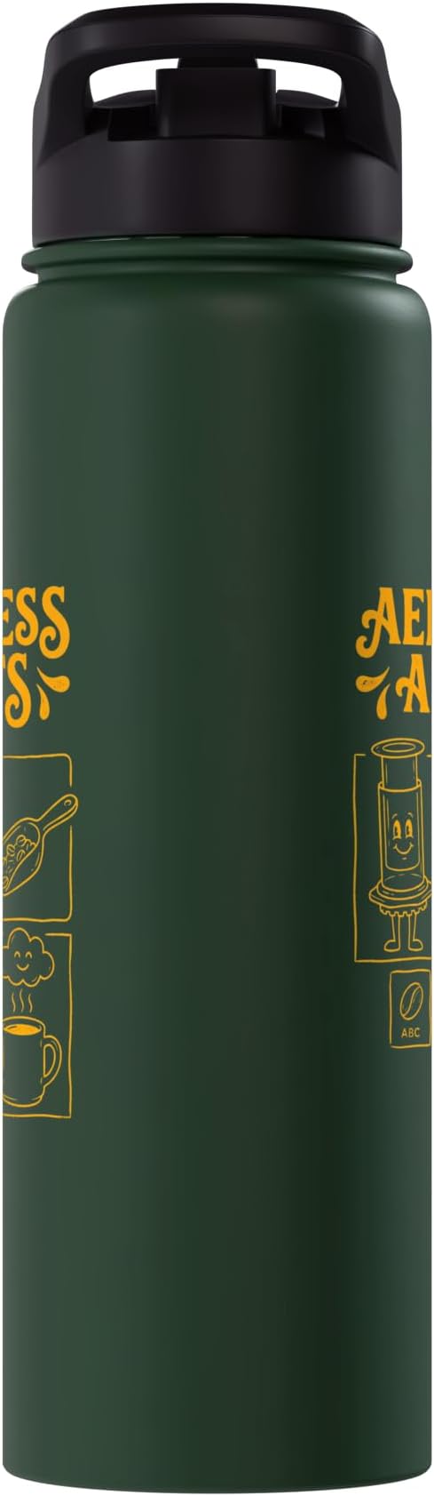 Kawaii Coffee Brewing Characters Shirts AeroPress Addicts Stainless Steel Insulated Water Bottle