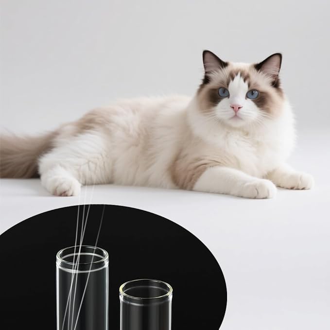 Cat Whisker Jars, 4 Pack Cat Whisker Jars with Bamboo Cover, Mini Glass Vase for Whiskers Cats Collector, Elegant Memorial Gift for Pet Lovers, 3 Sizes, Transparent