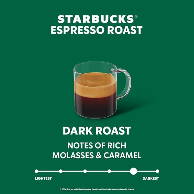 Starbucks by Nespresso Vertuo, Dark Roast Espresso, 50-count Espresso Pods, Brews 1.35 oz.