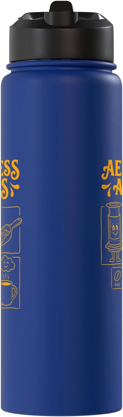 Kawaii Coffee Brewing Characters Shirts AeroPress Addicts Stainless Steel Insulated Water Bottle