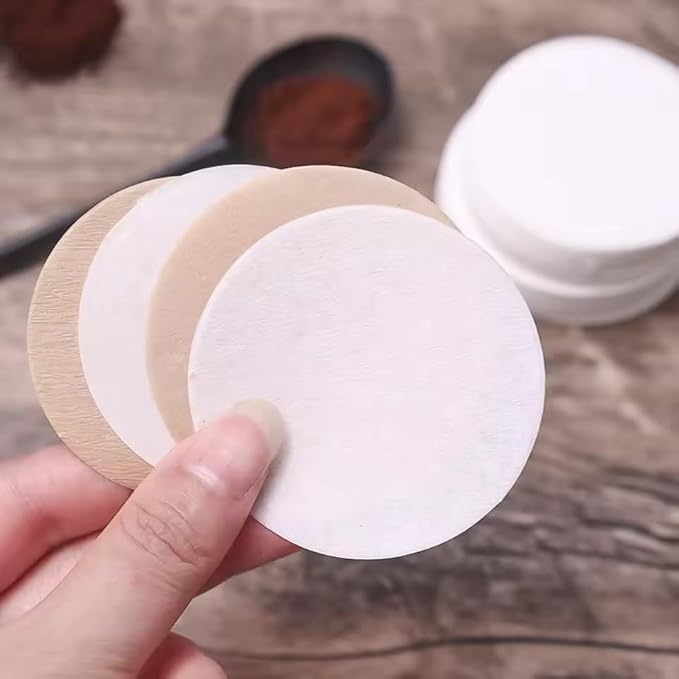 Coffee Replacement Paper Filter 500 Count Unbleached Coffee Filter Paper Round Coffee Maker Filters Compatible with Aerobie Aeropress Coffee and Espresso Makers Disposable Coffe Tea Filters (White)