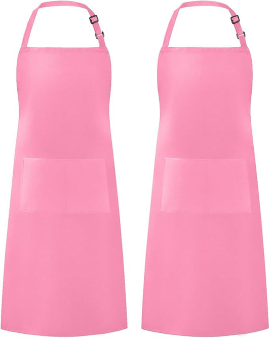 Syntus Apron for Men Women, Adjustable Cooking Kitchen Chef Aprons with 2 Pockets, Cotton/Polycotton/Polyester