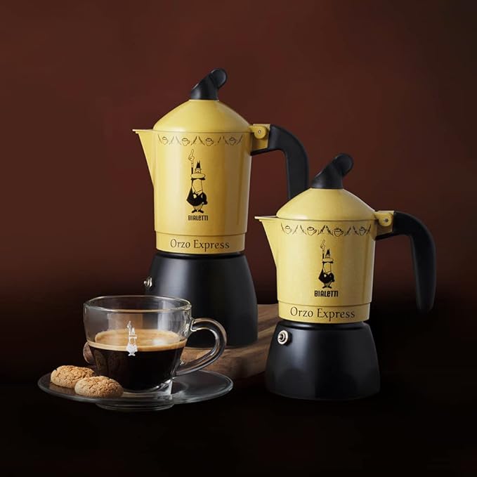 Bialetti Moka Orzo Express, Barley Italian Coffee Maker, Aluminium, 2 Cups, Silver