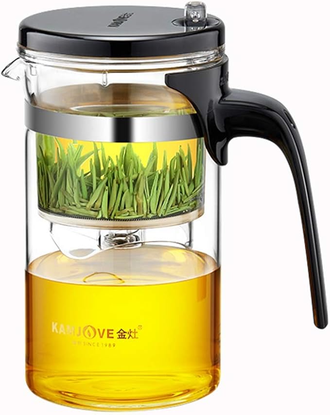 Kamjove Tea Pot Detachable Filter Glass Tea Pot 500ML，16.9OZ Borosilicate Heat Resistant Teapot