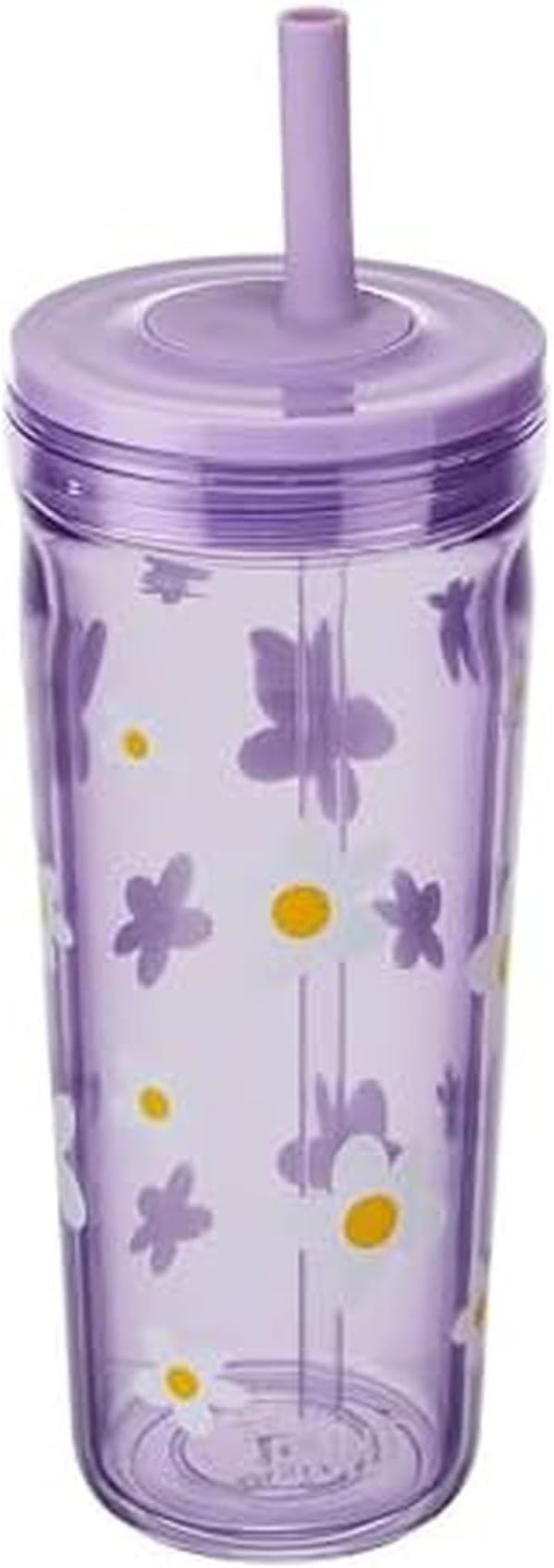 BUILT 20 Fluid Ounce Acrylic Straw Seal Bedford Tumbler, Leakproof, Wild Lavender Daisy